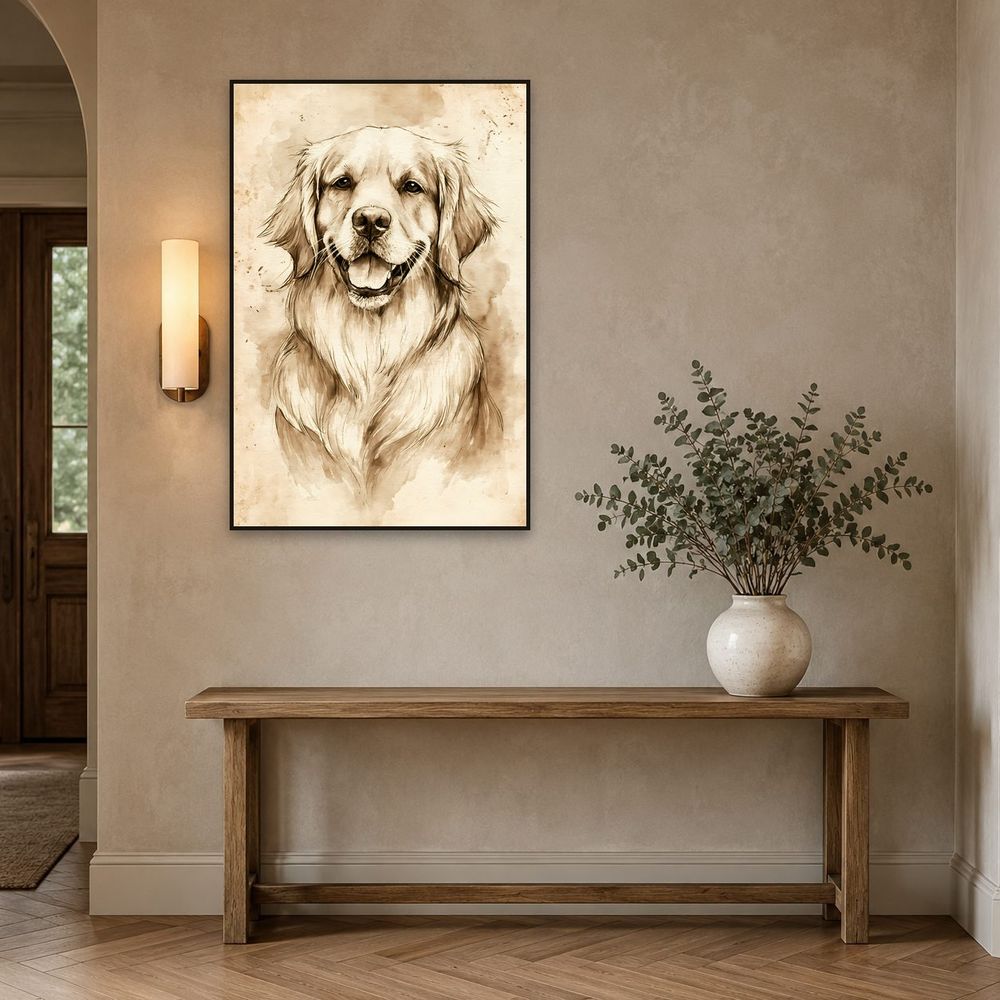 Vintage Retriever Study — animals art print by Brunelvi — view 3