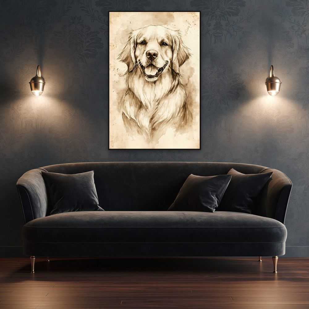 Vintage Retriever Study — animals art print by Brunelvi — view 4