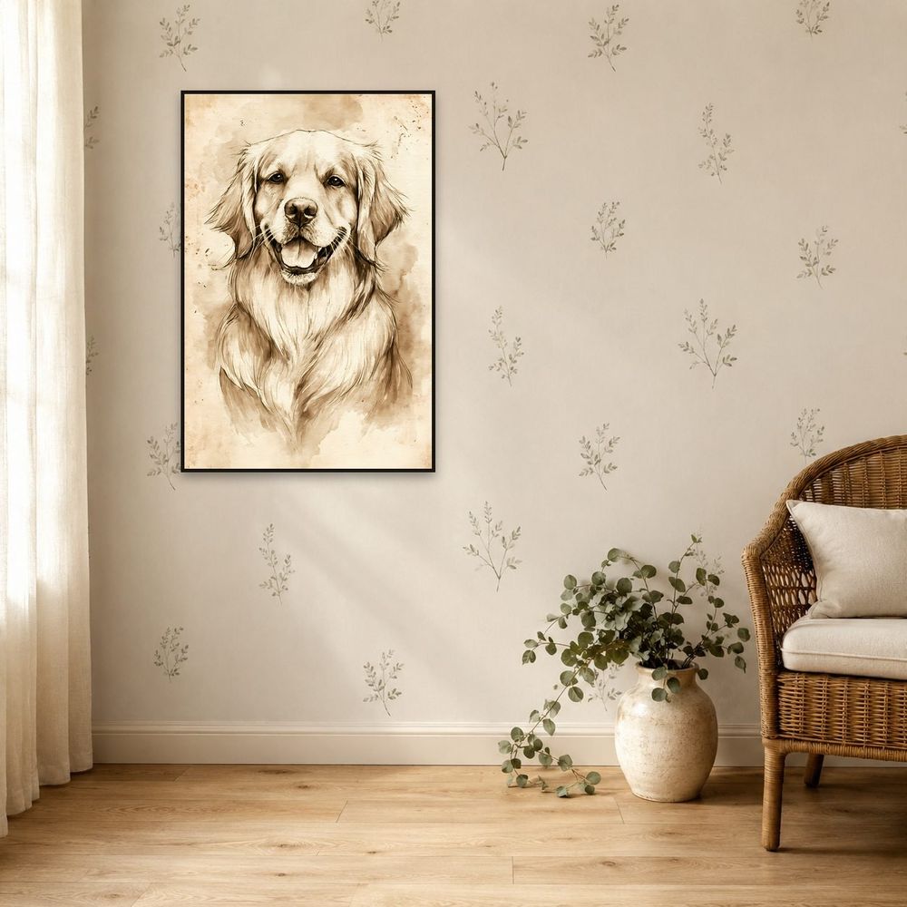 Vintage Retriever Study — animals art print by Brunelvi — view 5