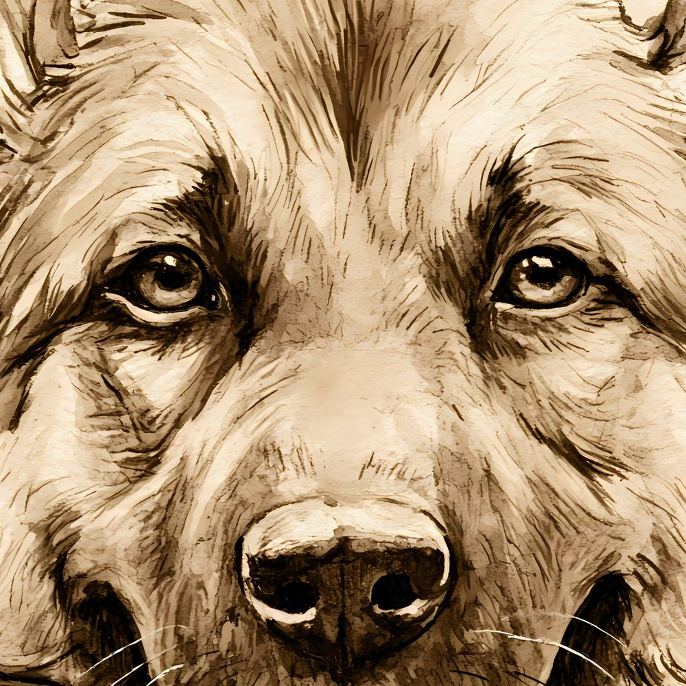 Vintage Shepherd Study — animals art print by Brunelvi — view 2
