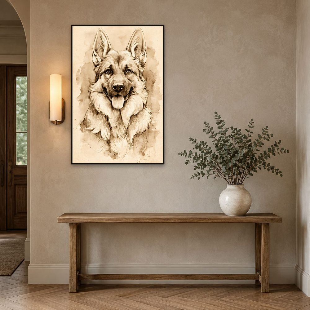 Vintage Shepherd Study — animals art print by Brunelvi — view 3