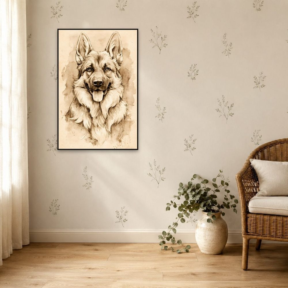 Vintage Shepherd Study — animals art print by Brunelvi — view 5