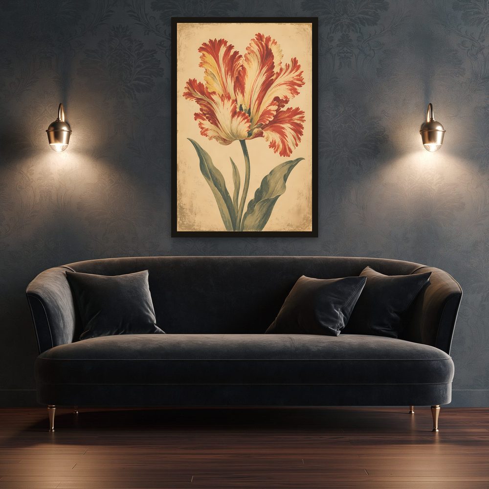 Vintage Tulip vintage illustration wall art by Brunelvi — Ansicht 3