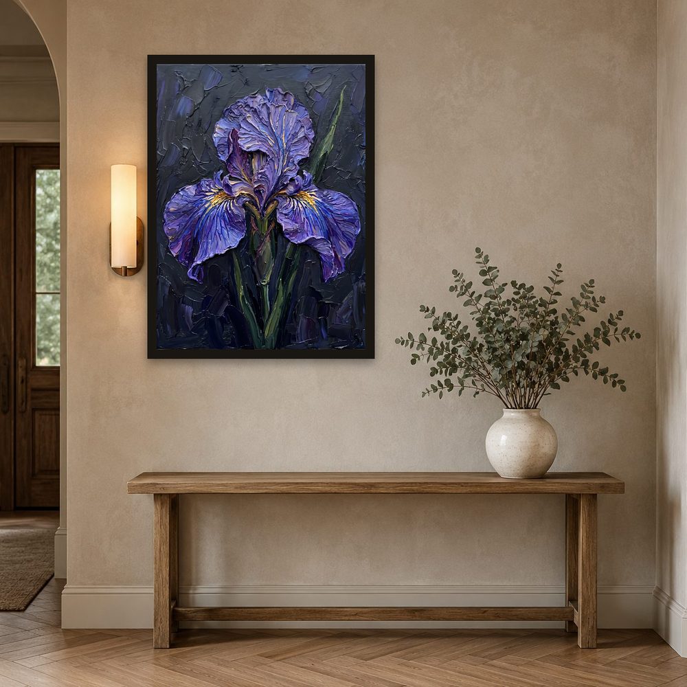 Violet Iris II impasto oil painting wall art by Brunelvi — Ansicht 2