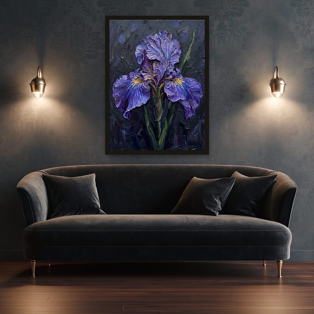 Violet Iris II impasto oil painting wall art by Brunelvi — Ansicht 3