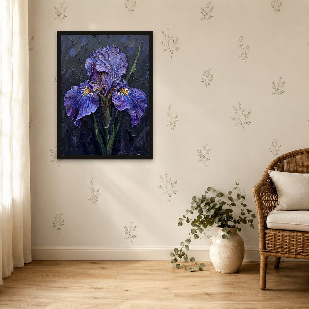 Violet Iris II impasto oil painting wall art by Brunelvi — Ansicht 4