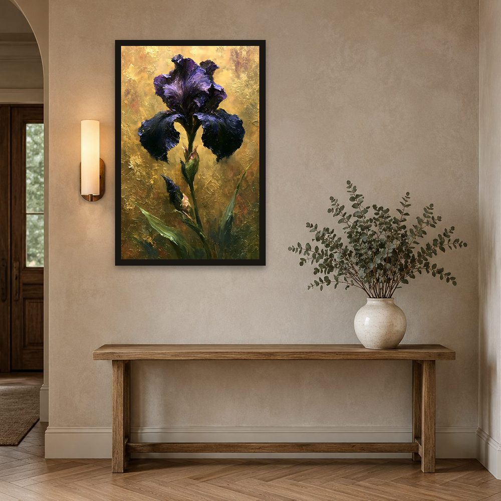 Violet Iris impasto oil painting wall art by Brunelvi — Ansicht 2