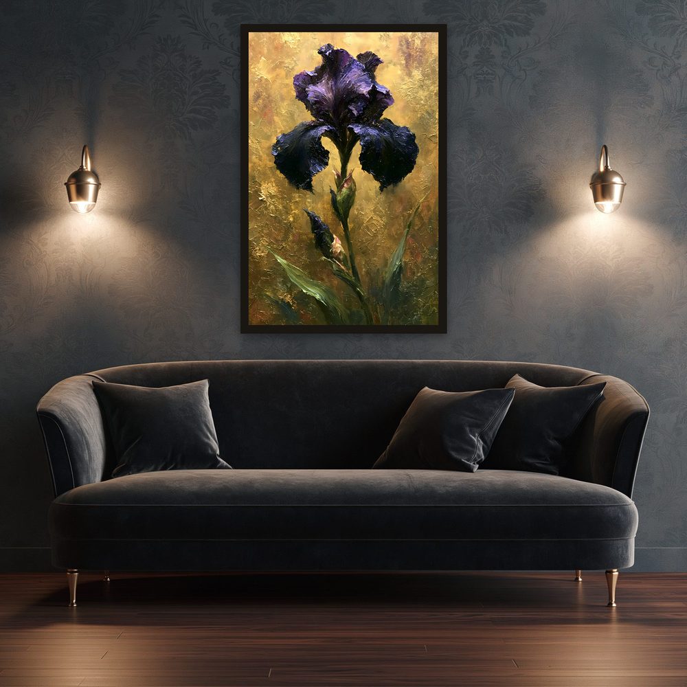 Violet Iris impasto oil painting wall art by Brunelvi — Ansicht 3