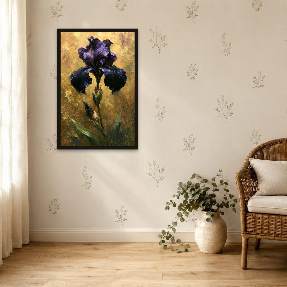 Violet Iris impasto oil painting wall art by Brunelvi — Ansicht 4