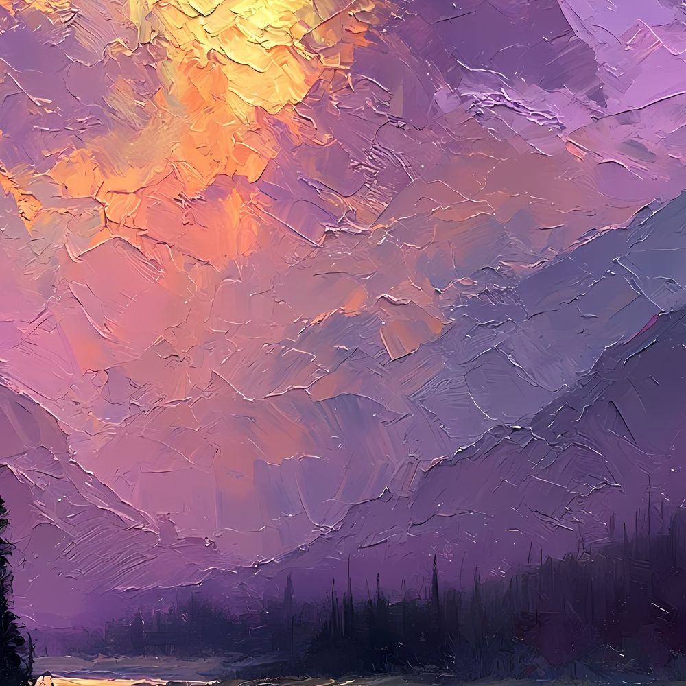 Violet Sunset River — landscapes wall art print by Brunelvi — view 2