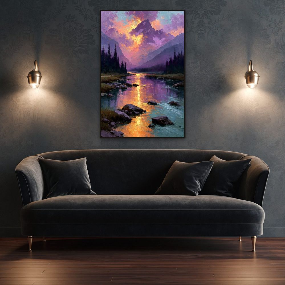 Violet Sunset River — landscapes wall art print by Brunelvi — view 4