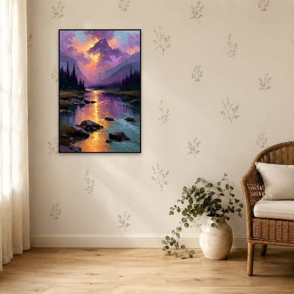 Violet Sunset River — landscapes wall art print by Brunelvi — view 5
