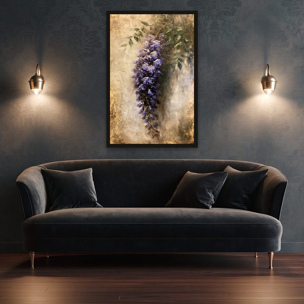 Violet Wisteria impasto oil painting wall art by Brunelvi — Ansicht 3