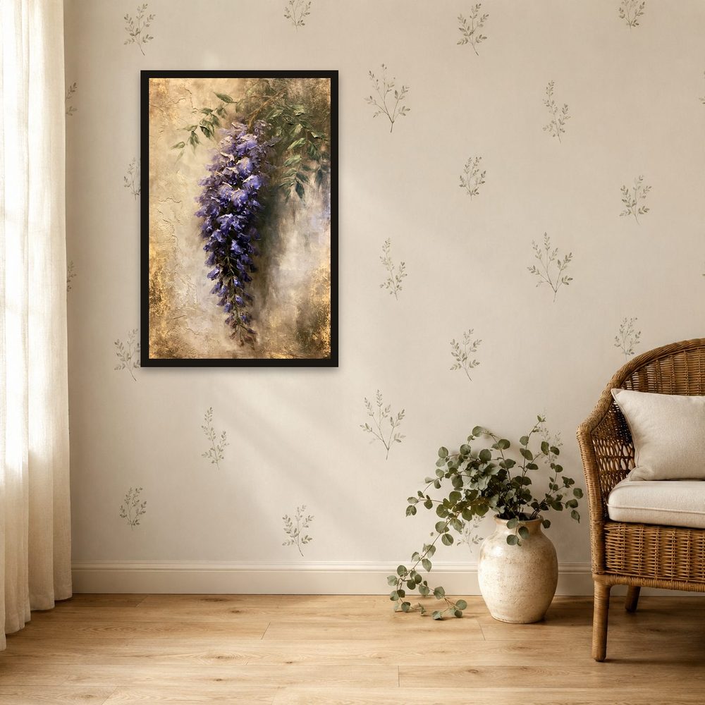 Violet Wisteria impasto oil painting wall art by Brunelvi — Ansicht 4