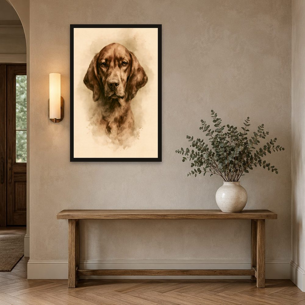 Vizsla vintage illustration wall art by Brunelvi — Ansicht 2