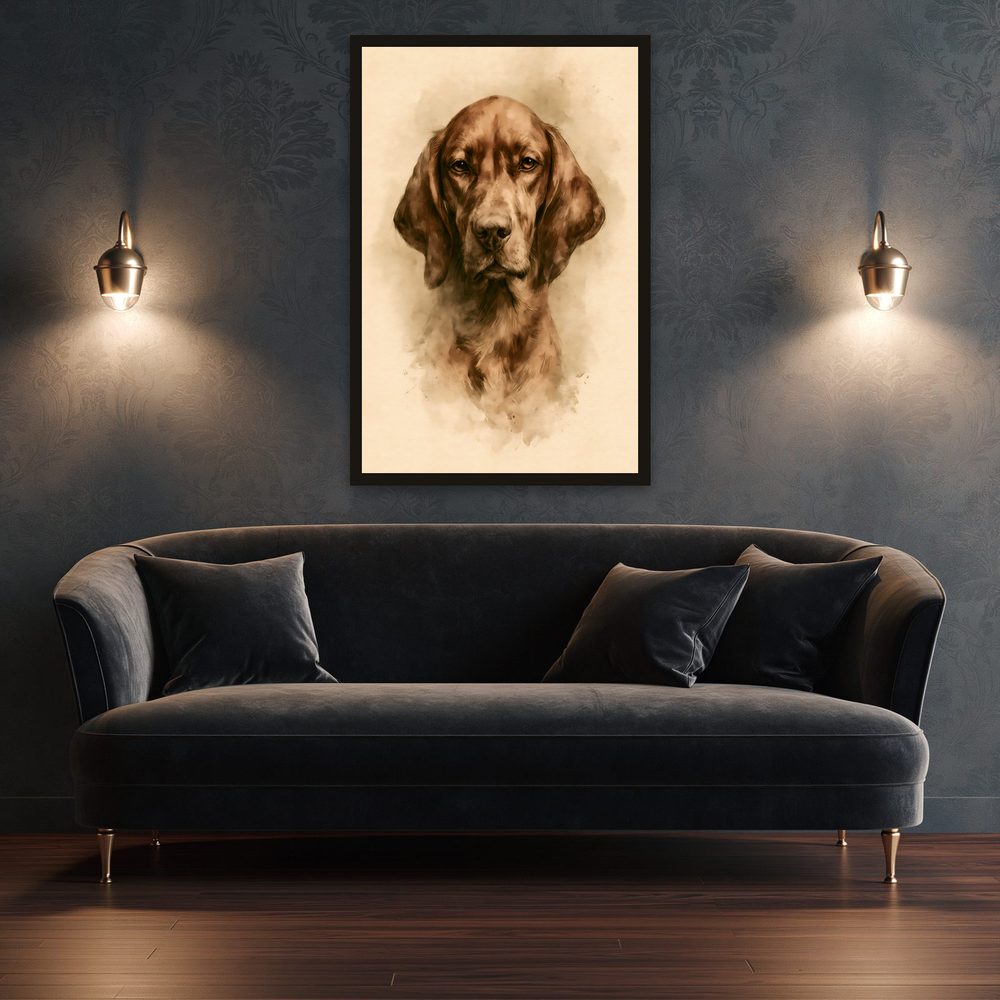 Vizsla vintage illustration wall art by Brunelvi — Ansicht 3
