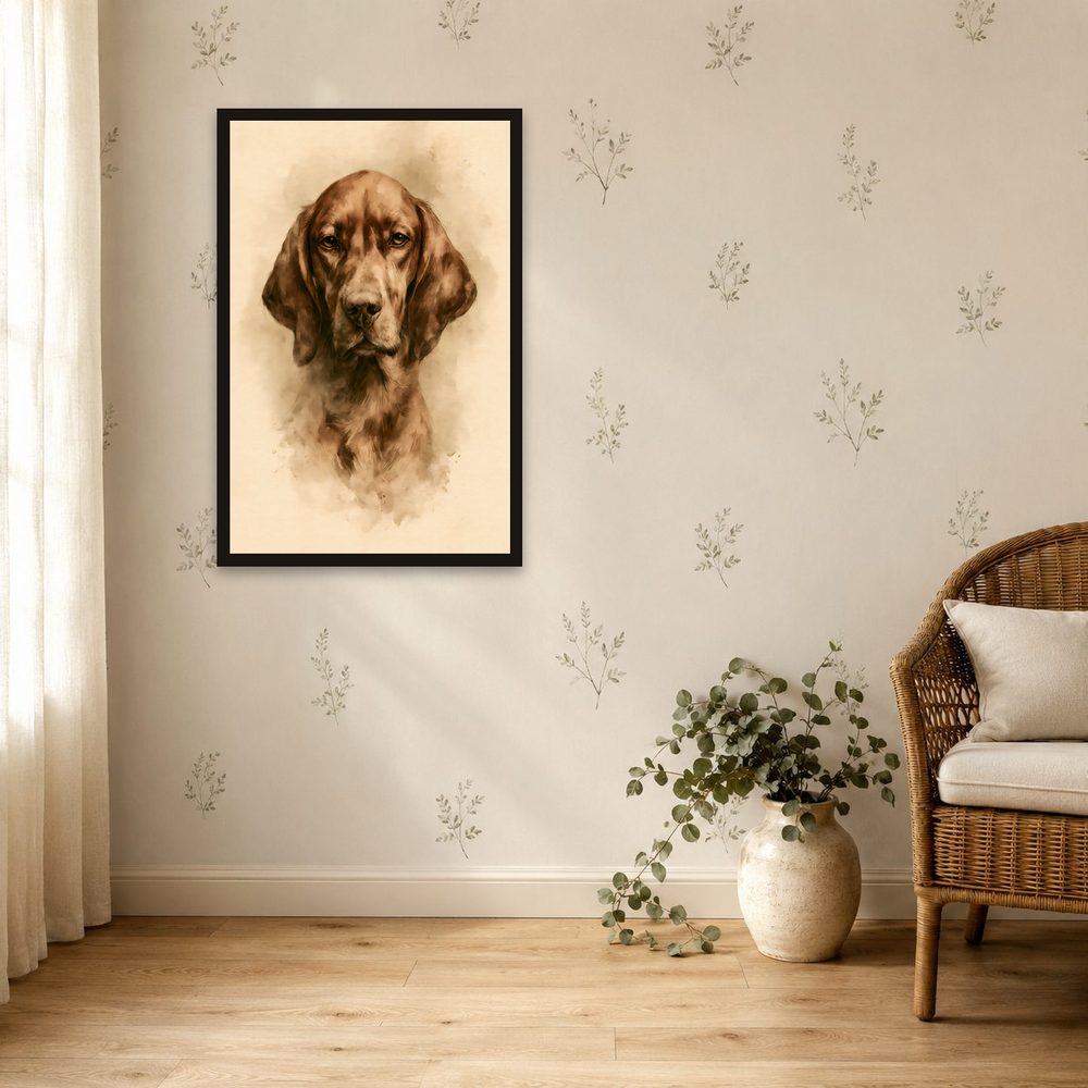 Vizsla vintage illustration wall art by Brunelvi — Ansicht 4