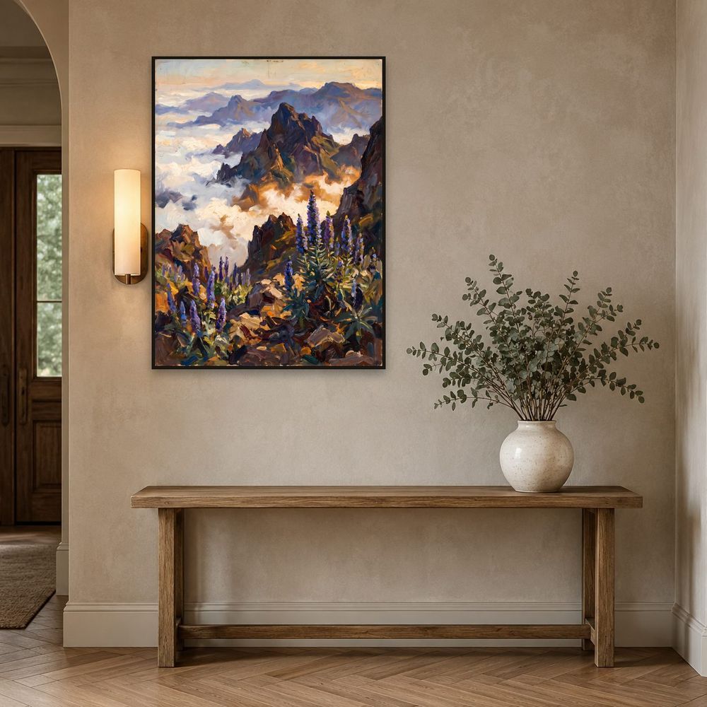 Volcanic Peaks Above Clouds — landscapes wall art print by Brunelvi — view 3