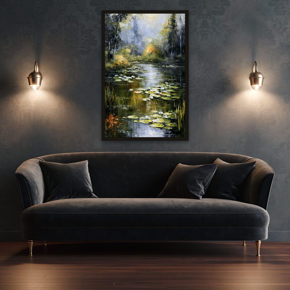 Water Lily Pond impasto oil painting wall art by Brunelvi — Ansicht 3