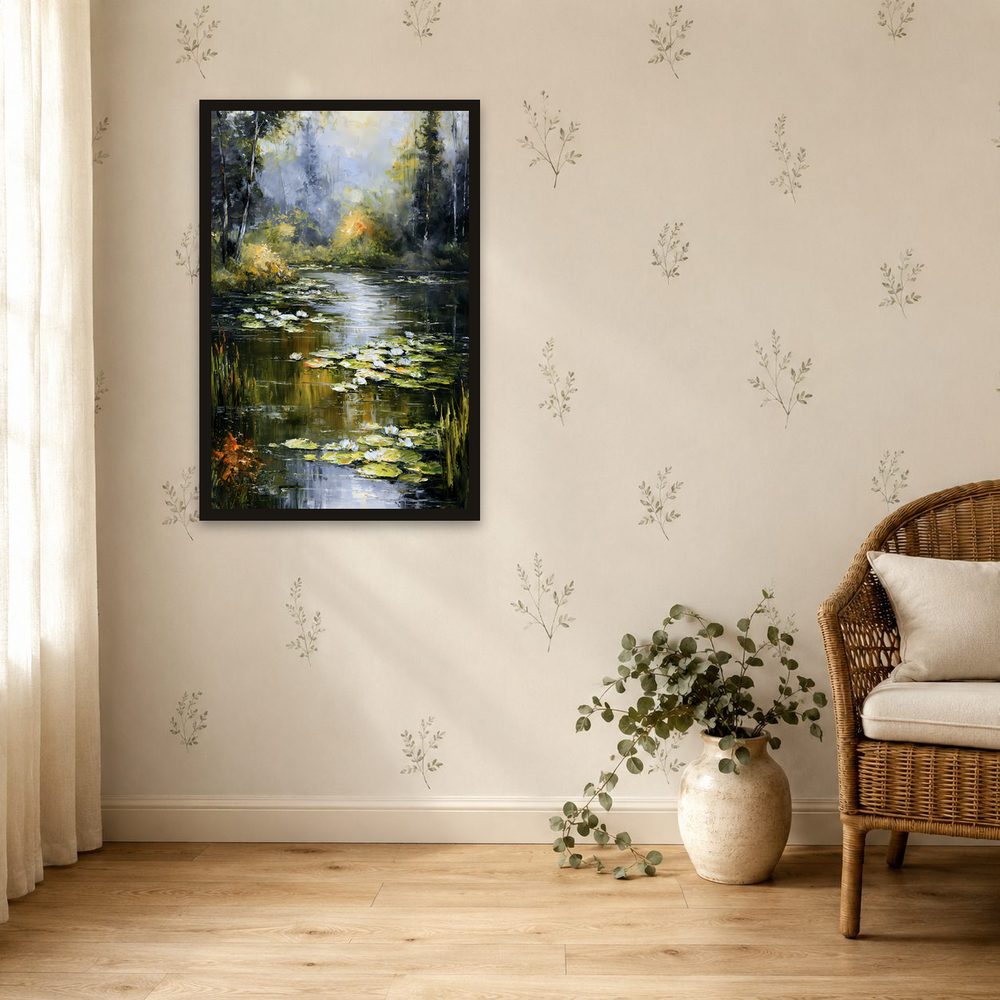 Water Lily Pond impasto oil painting wall art by Brunelvi — Ansicht 4