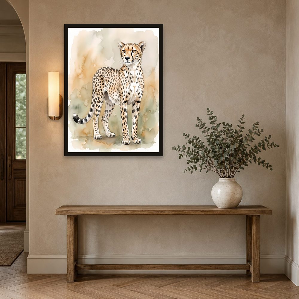 Watercolor Cheetah watercolor painting wall art by Brunelvi — Ansicht 2