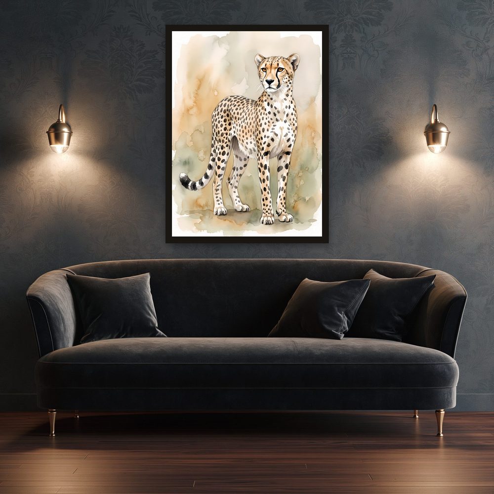 Watercolor Cheetah watercolor painting wall art by Brunelvi — Ansicht 3