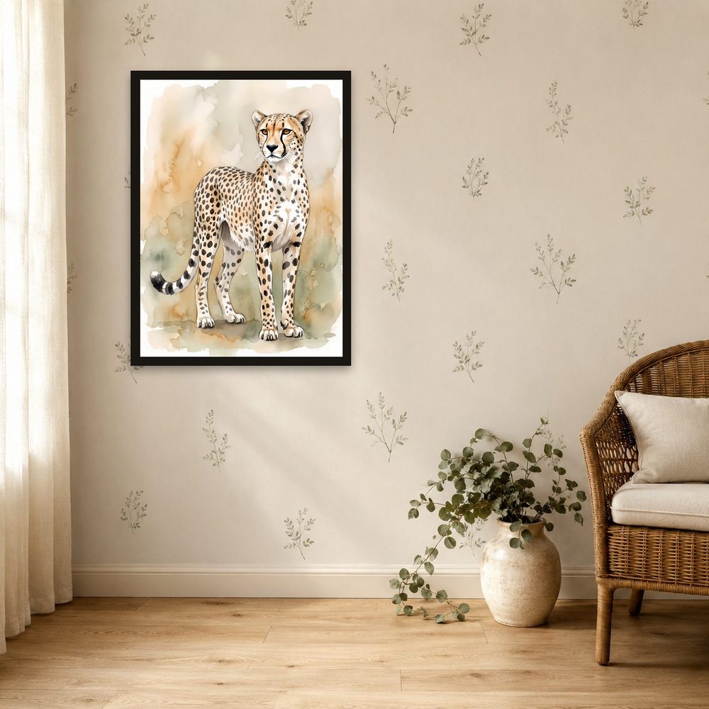 Watercolor Cheetah watercolor painting wall art by Brunelvi — Ansicht 4