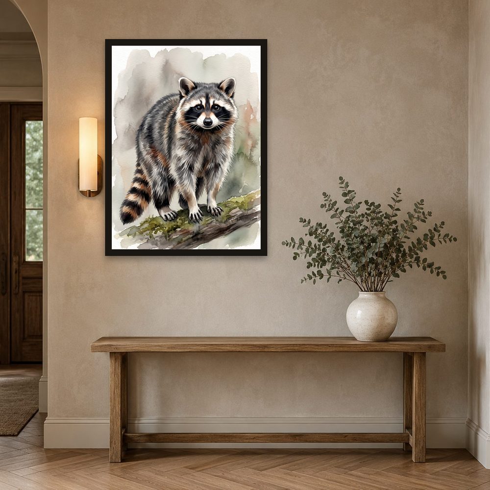 Watercolor Raccoon watercolor painting wall art by Brunelvi — Ansicht 2