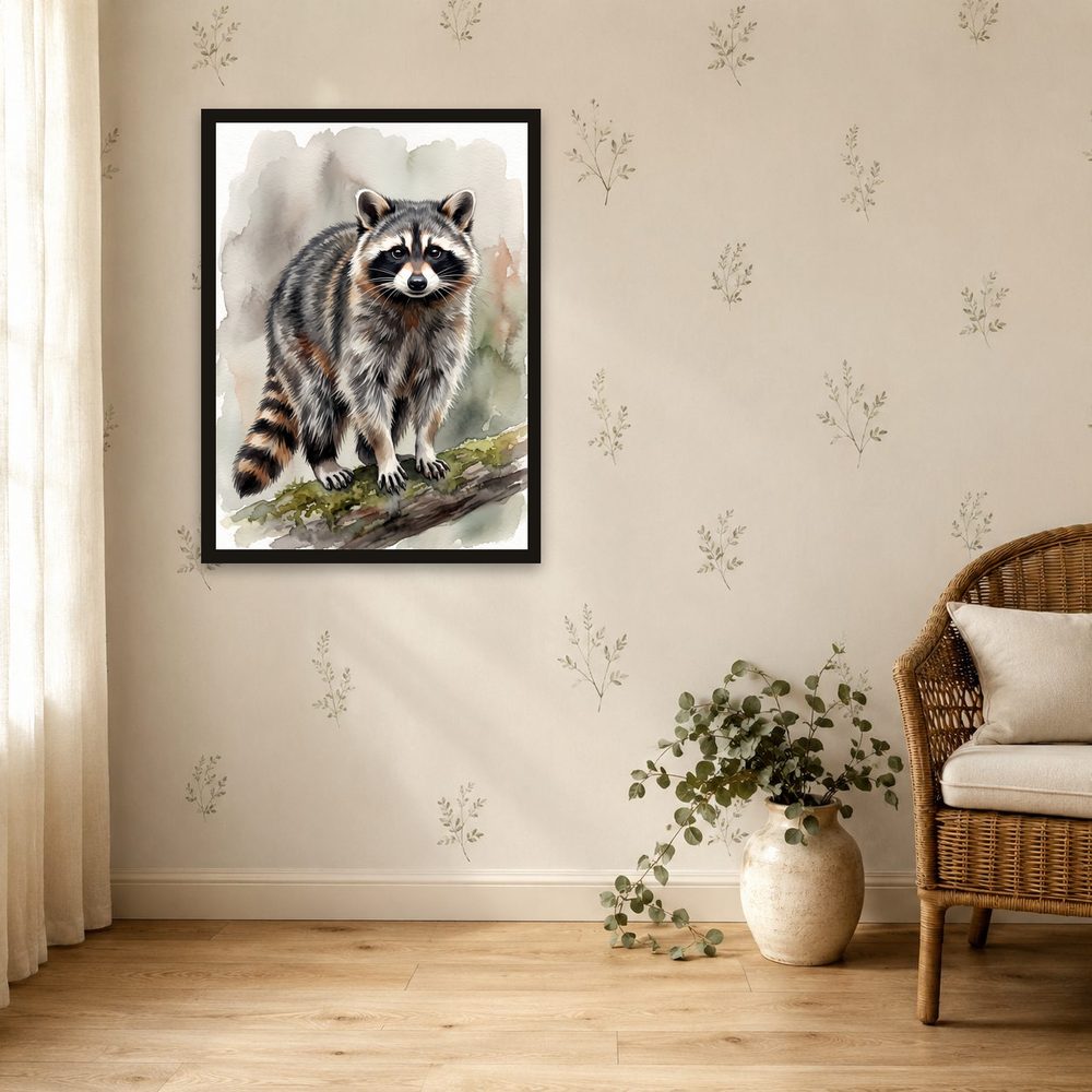Watercolor Raccoon watercolor painting wall art by Brunelvi — Ansicht 4