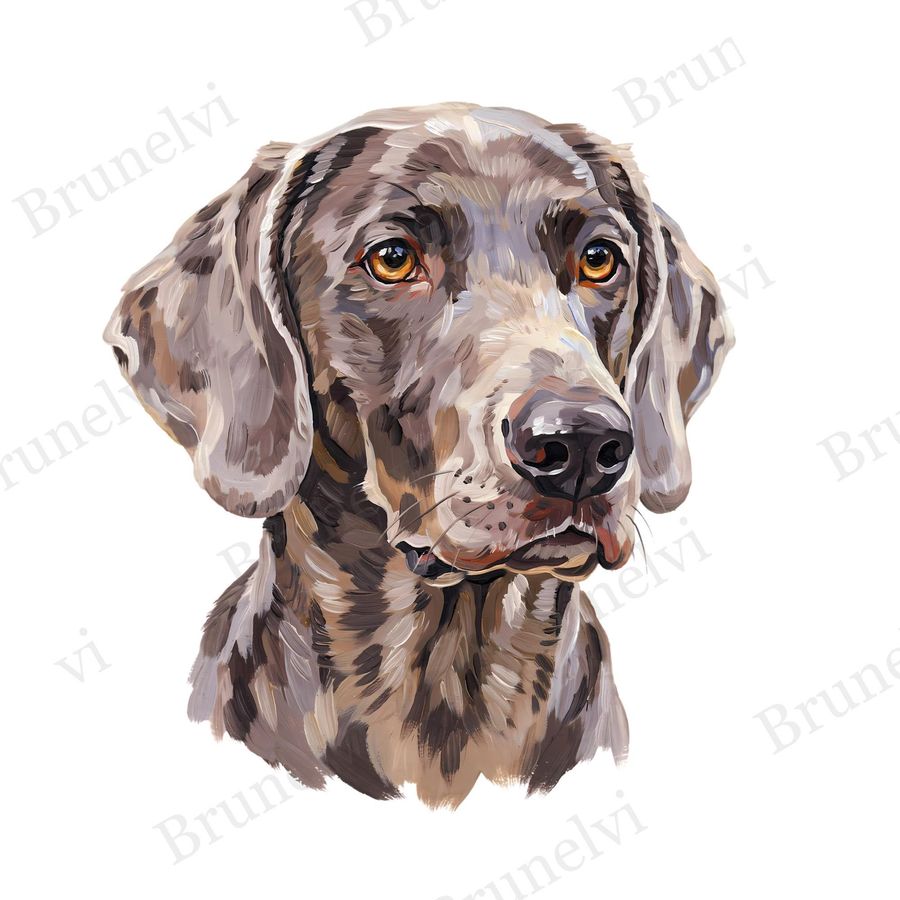 Weimaraner Oil Painting Clipart — animal clipart clipart by Brunelvi