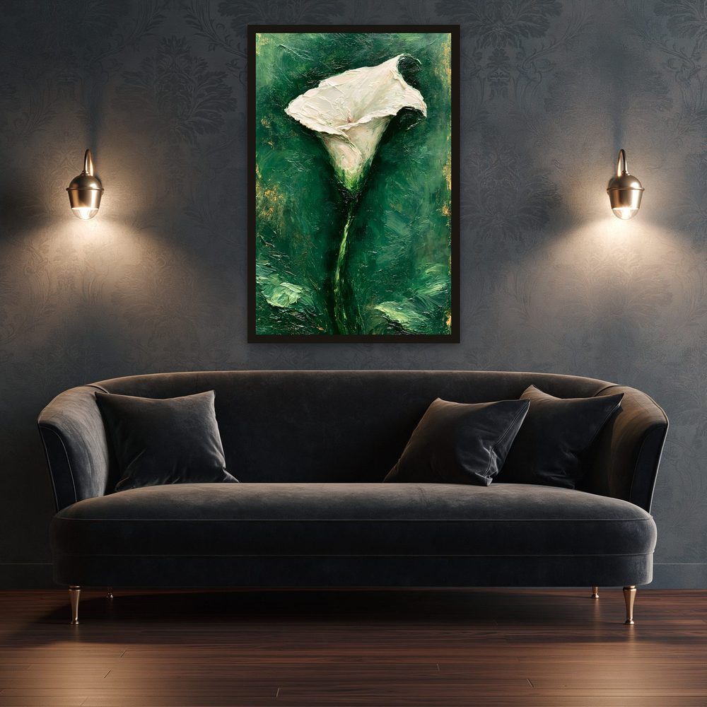 White Calla Lily impasto oil painting wall art by Brunelvi — Ansicht 3