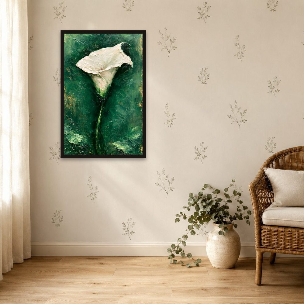 White Calla Lily impasto oil painting wall art by Brunelvi — Ansicht 4