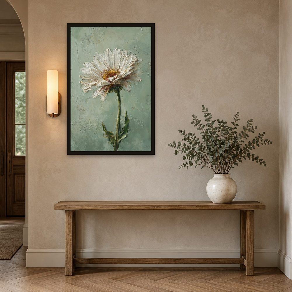 White Daisy impasto oil painting wall art by Brunelvi — Ansicht 2