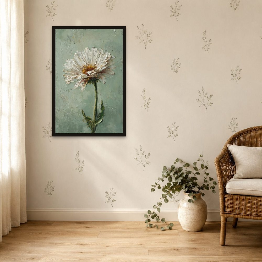 White Daisy impasto oil painting wall art by Brunelvi — Ansicht 4