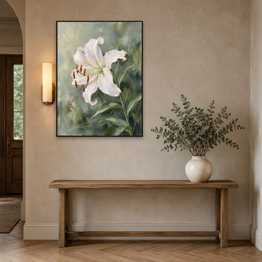 White Garden Lily — florals wall art print by Brunelvi — view 3