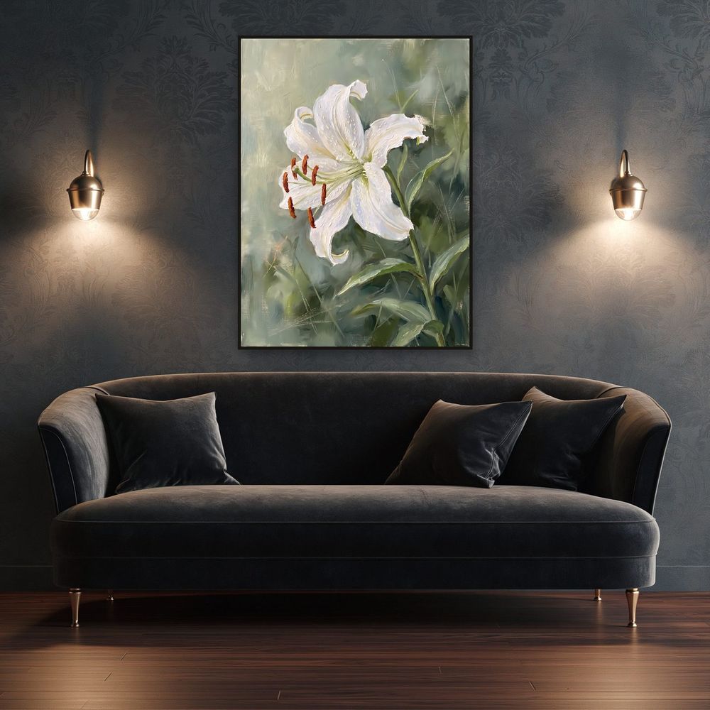 White Garden Lily — florals wall art print by Brunelvi — view 4