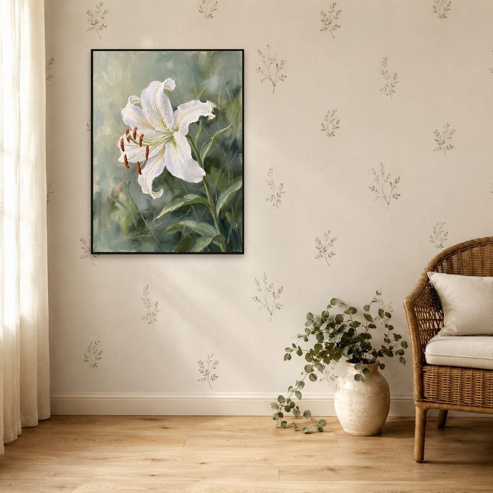 White Garden Lily — florals wall art print by Brunelvi — view 5