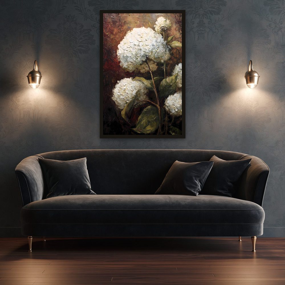 White Hydrangea impasto oil painting wall art by Brunelvi — Ansicht 3