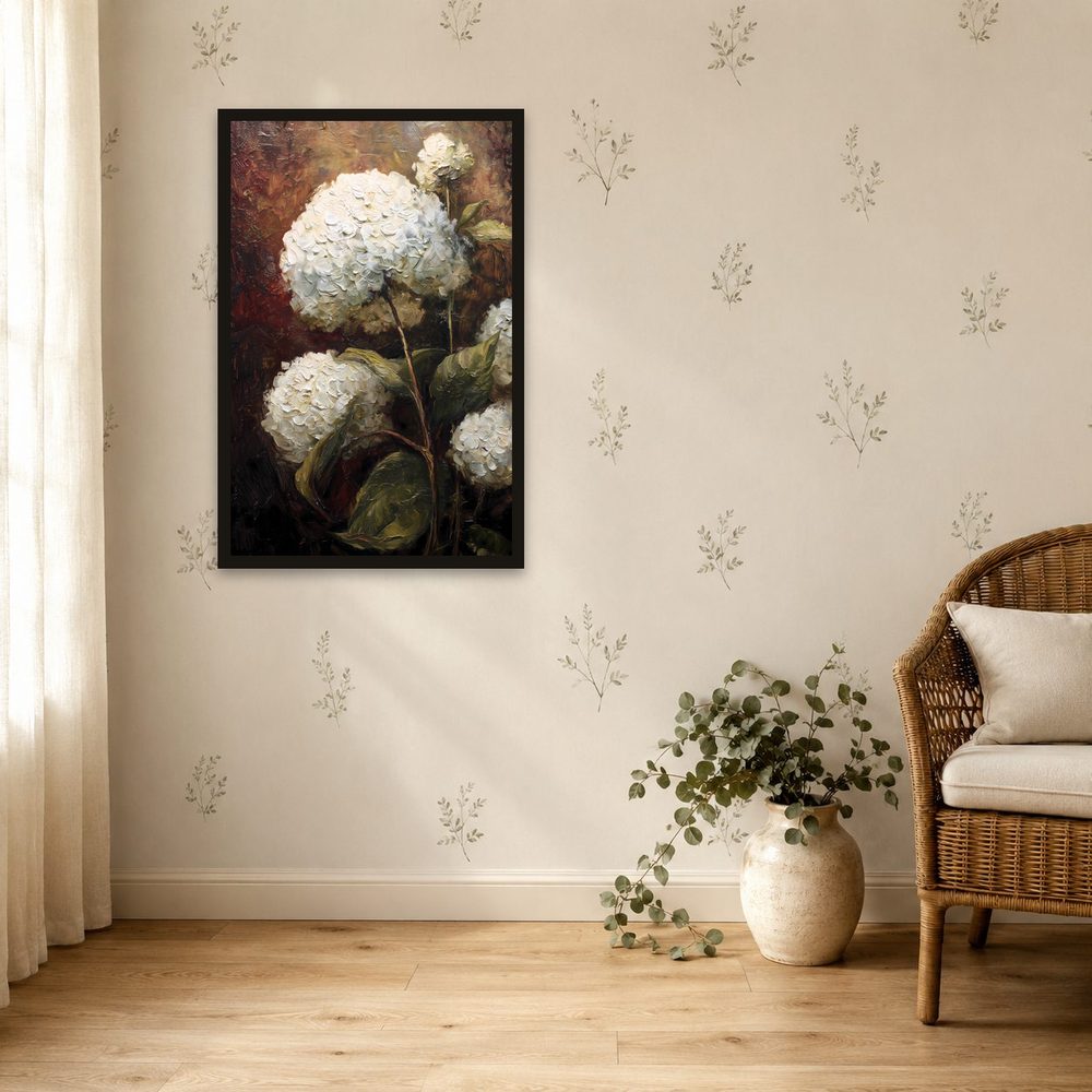 White Hydrangea impasto oil painting wall art by Brunelvi — Ansicht 4