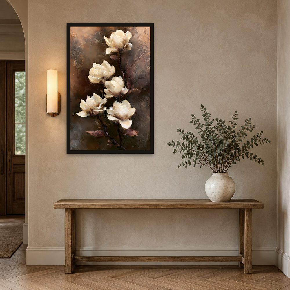 White Magnolia impasto oil painting wall art by Brunelvi — Ansicht 2