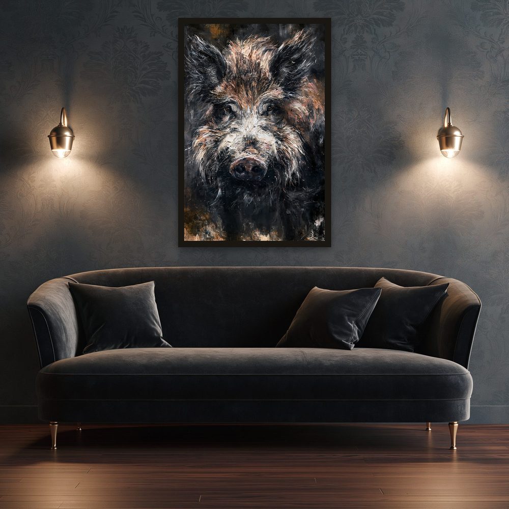 Wild Boar impasto oil painting wall art by Brunelvi — Ansicht 3