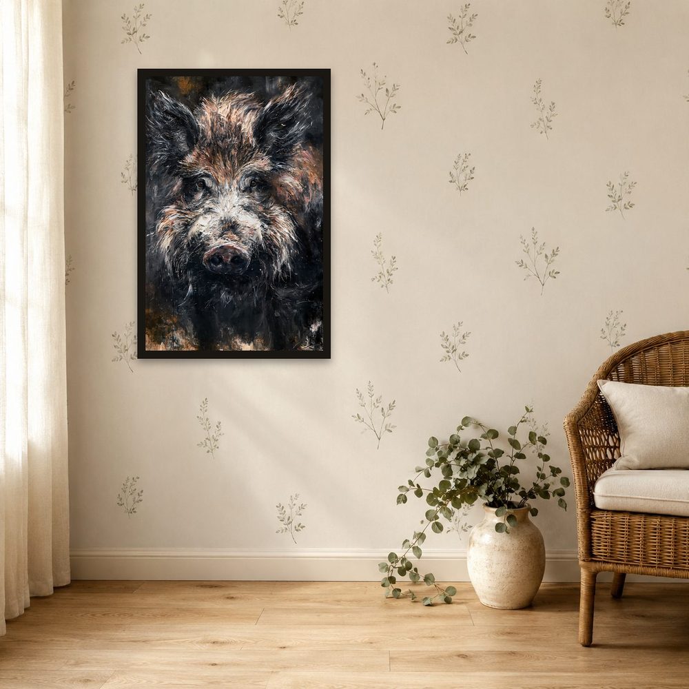 Wild Boar impasto oil painting wall art by Brunelvi — Ansicht 4