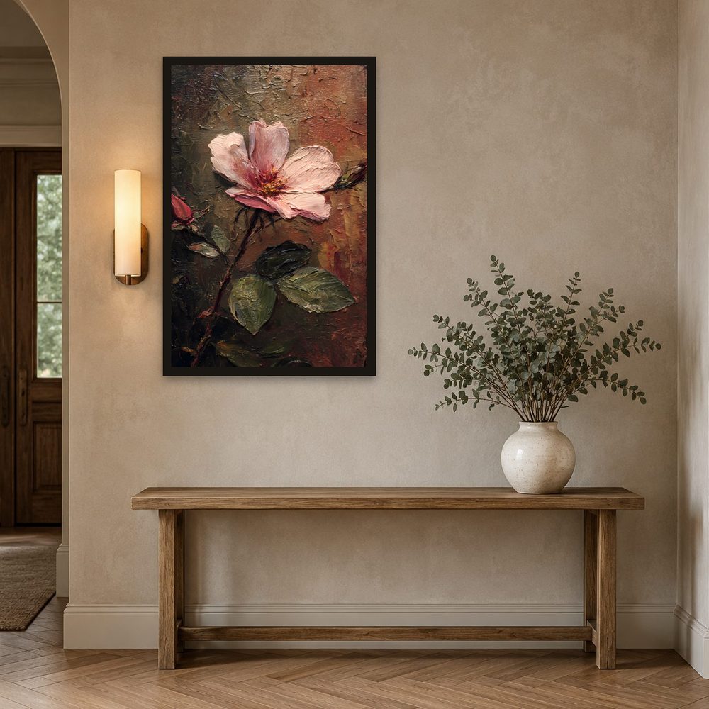 Wild Dog Rose impasto oil painting wall art by Brunelvi — Ansicht 2