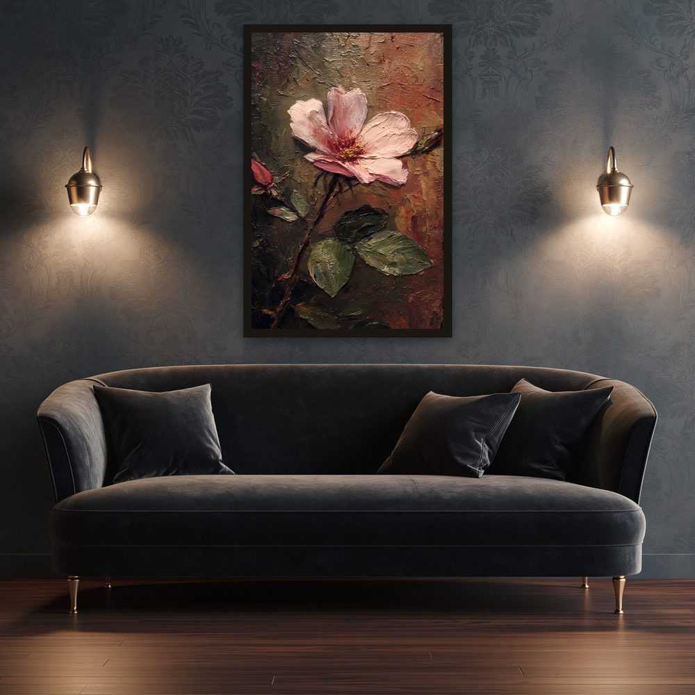 Wild Dog Rose impasto oil painting wall art by Brunelvi — Ansicht 3