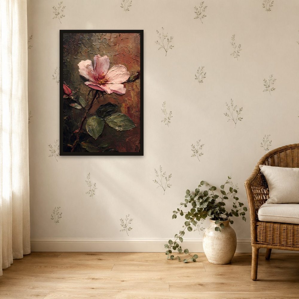 Wild Dog Rose impasto oil painting wall art by Brunelvi — Ansicht 4