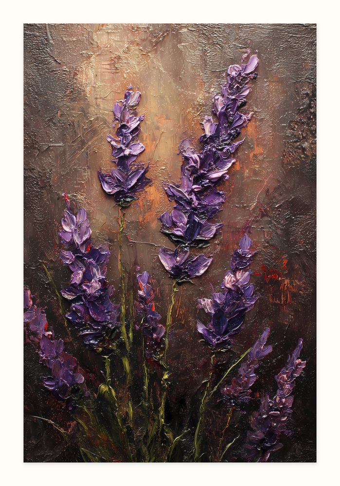 Wild Lavender impasto oil painting wall art by Brunelvi
