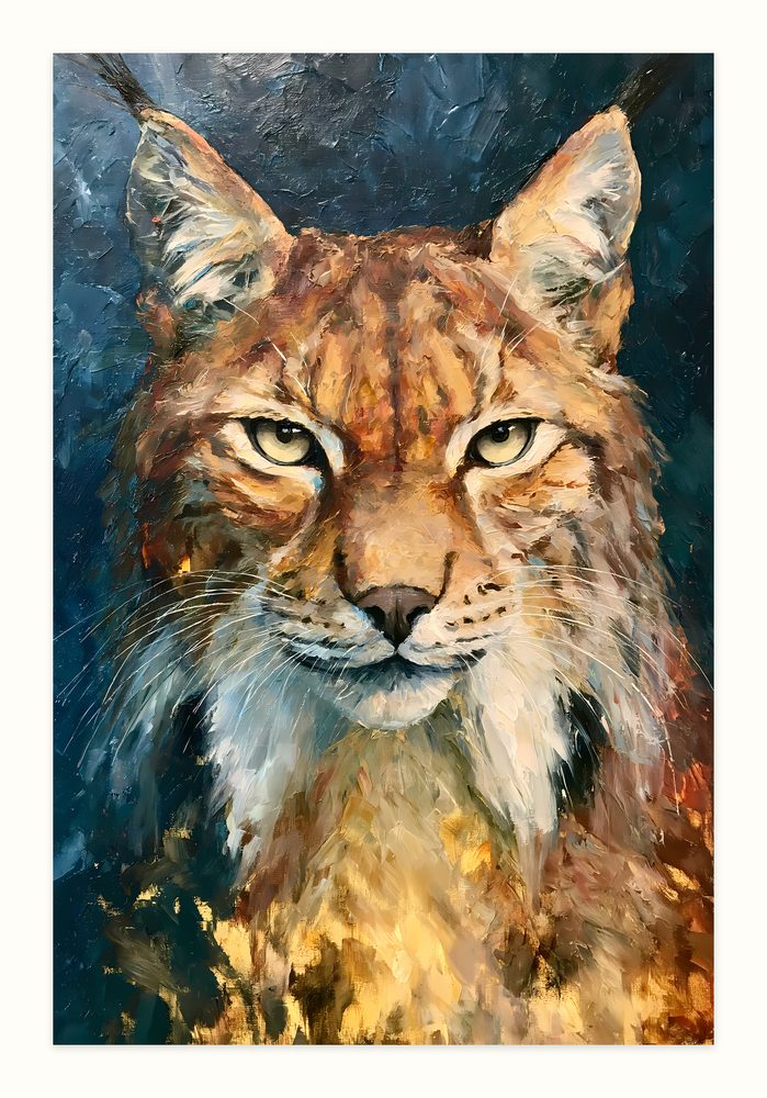 Wild Lynx impasto oil painting wall art by Brunelvi