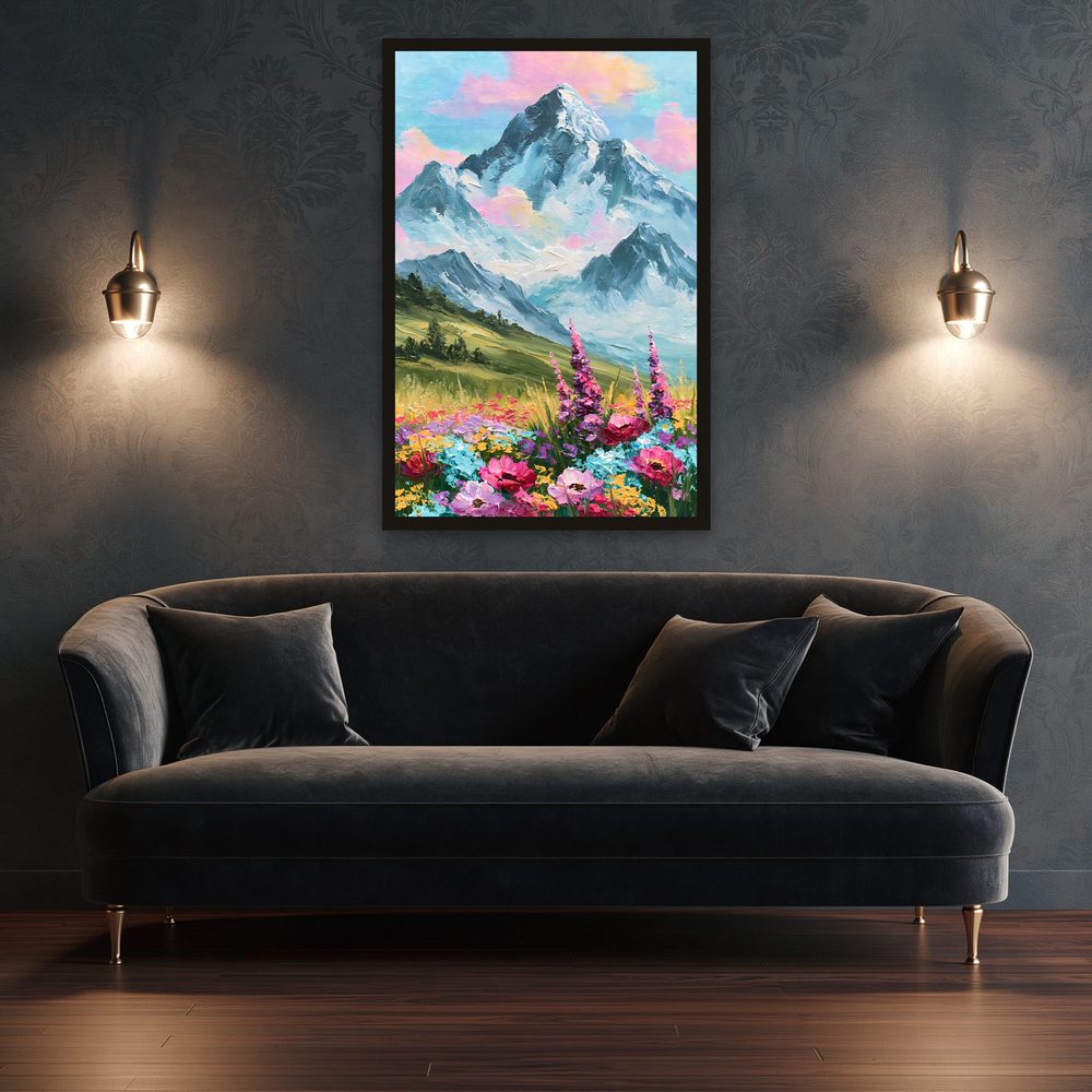 Wildflower Mountain impasto oil painting wall art by Brunelvi — Ansicht 3