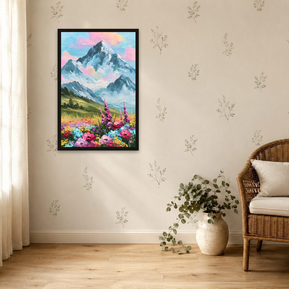 Wildflower Mountain impasto oil painting wall art by Brunelvi — Ansicht 4