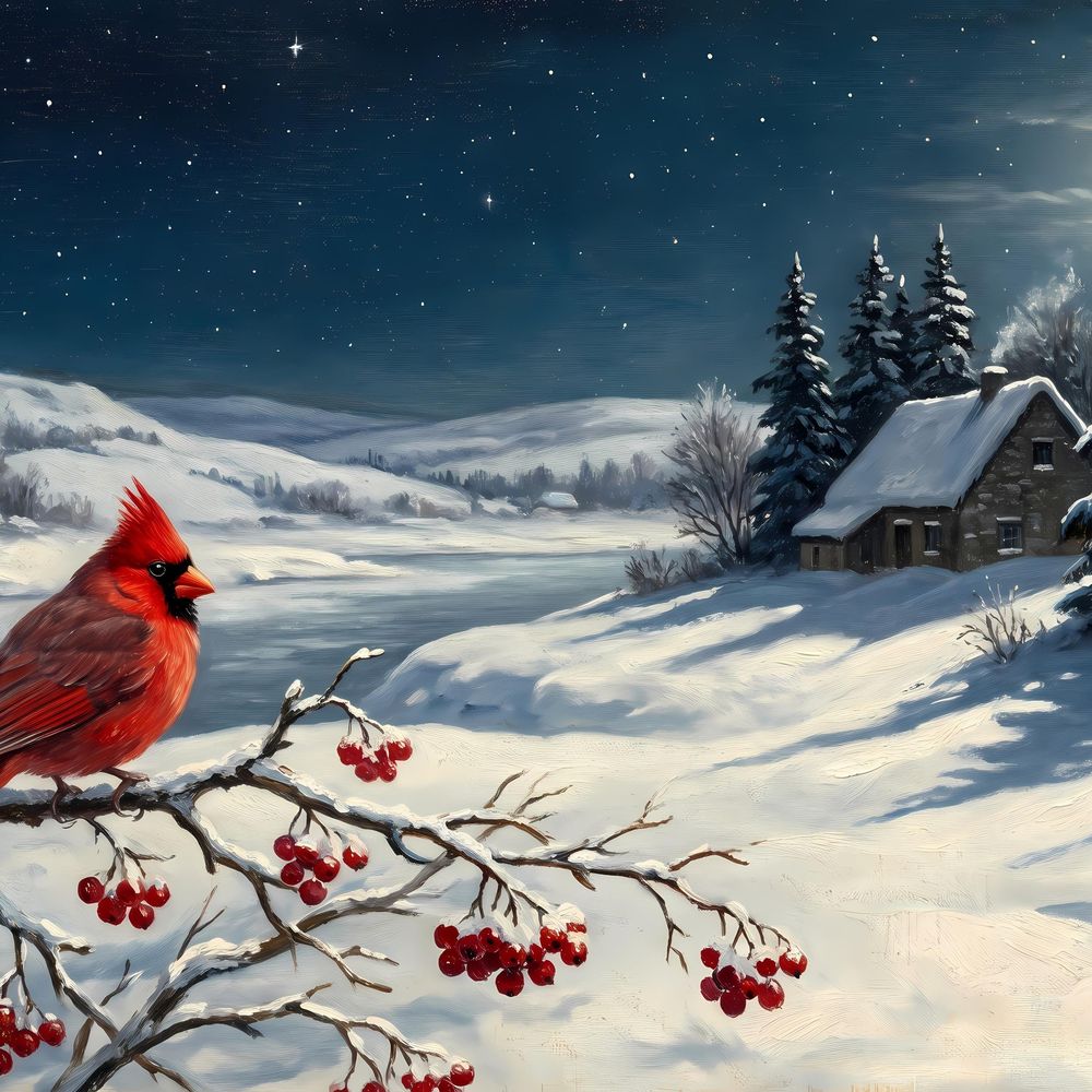 Winter Cardinal Twilight Frame TV Art — frame tv art frame tv art by Brunelvi — view 5